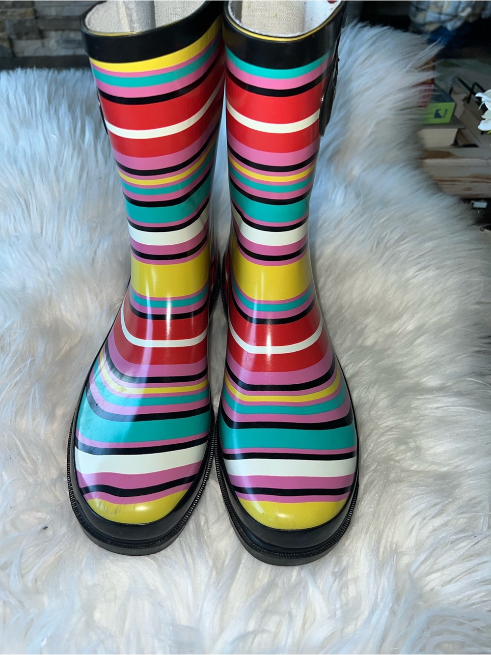 Western Chief Multicolor Striped Women's Rain Boots